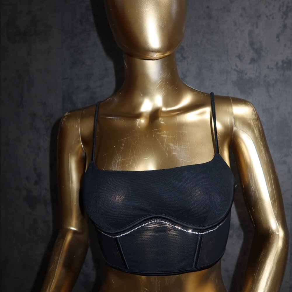 Elegant Black Mesh Bralette